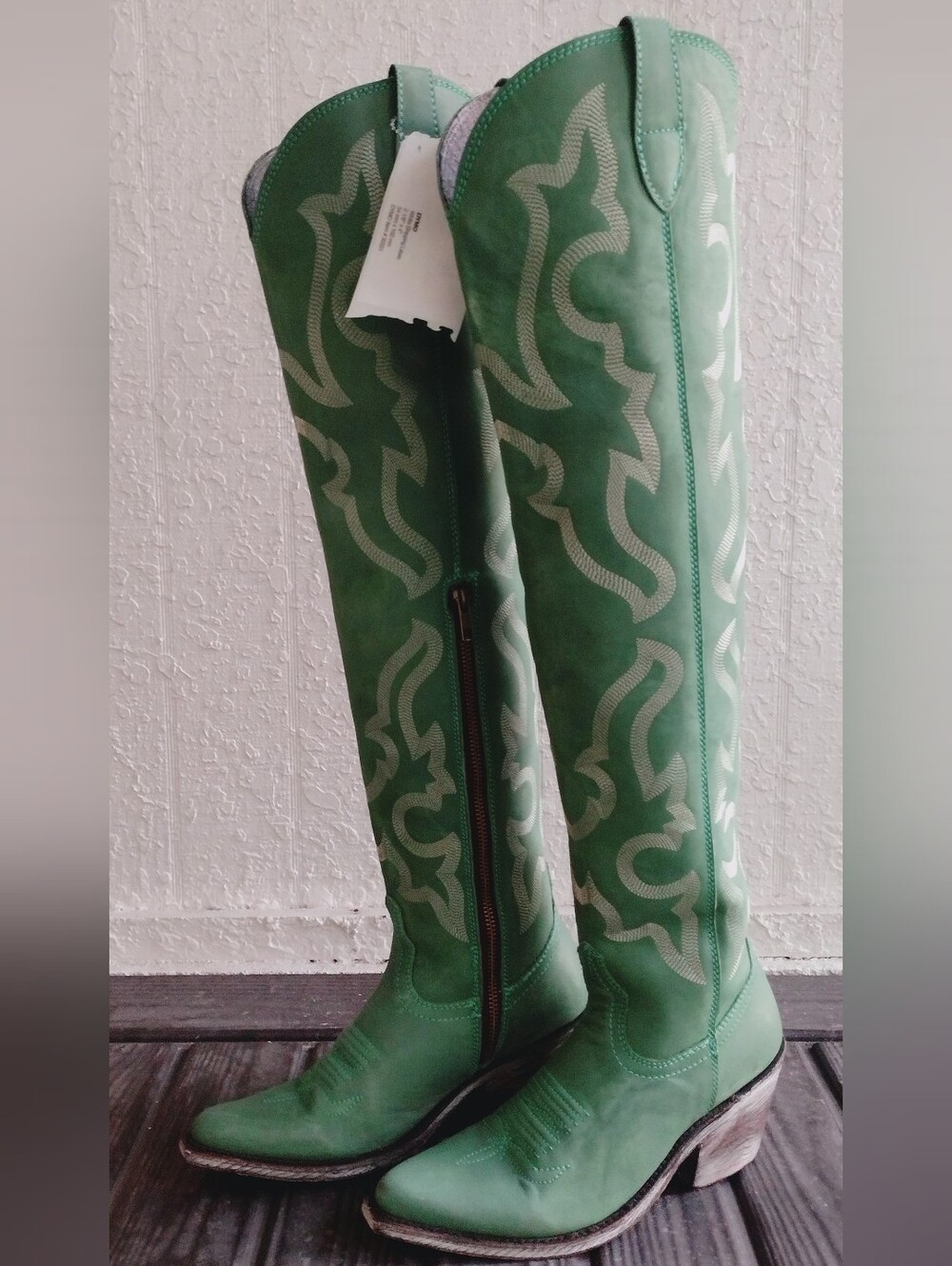 Liberty Black Allyssa Vegas Green Over the Knee Western Cowboy Boots - Picture 4 of 13